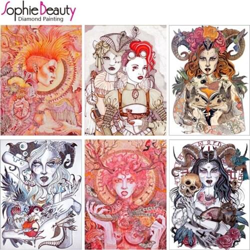 2018 Special Offer New Diy Diamond Painting Cross Stitch Oil Paintings Gothic Style Lady Beauty Embroidery Needlework Mosaic