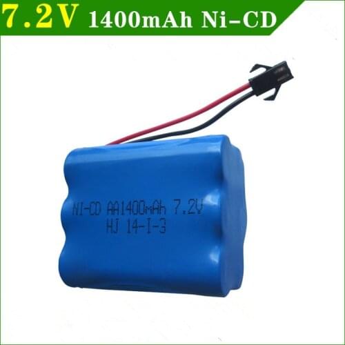 AA Rechargeable battery 1 2 3 pcs 7.2v 1400mah ni-cd battery nicd pack not nimh for cars 7.2v RC boat