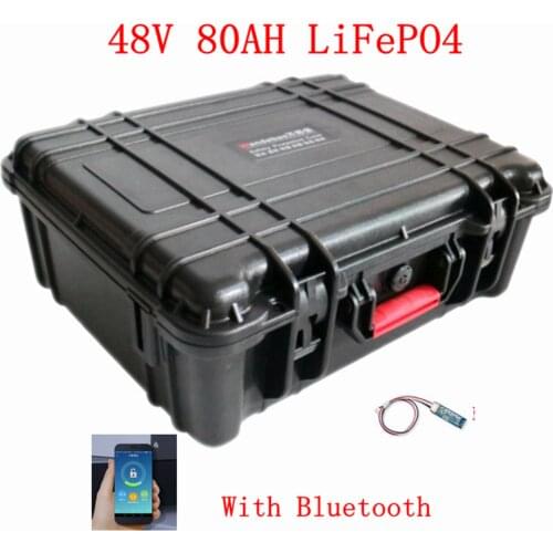 48V 80AH LiFePO4 Battery 48v lifepo4 80AH battery pack 48v 80ah lithium battery with 10A Charger for Solar system, boats motor