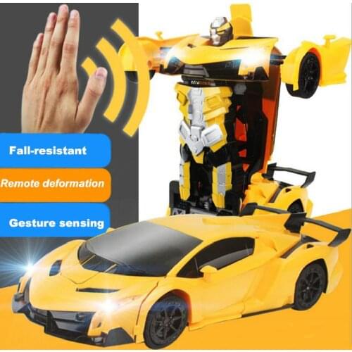 1:12 RC Cars Cartoon Deformation Car Inertial Transformation Robots Toy for Children Baby Novelty Toys Kid Gift