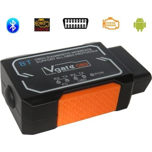 Vgate PIC18F2480 Chip OBD2 Scanner for Android/iOS ELM327 Bluetooth V1.5 Auto Diagnostic Tools Elm 327 V 1.5 OBD 2 Adapter 10Pcs