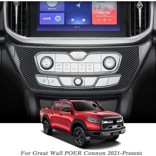 Car Styling For Great Wall POER Connon 2021-Present Internal Center Control Panel Frame Sequin Sticker Interior Auto Accessory