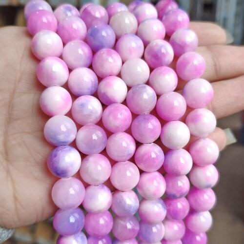 Natural Stone beads 6mm 8mm 10mm Purple Persian Jades Beads for Jewelry Making DIY Handcraft 15'' Strand
