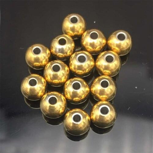 Hot 50PCs Stainless Steel Beads 4mm/6mm /8mm Solid Beads for Jewelry Making Large Hole Ball gold DIY Necklace Jewelry Findings