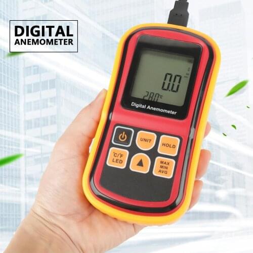 GM8901 Digital Anemometer Handheld LCD Wind Meter Air Speed Tester Wind Velocity Temperature Meter Wind Speed Gauge