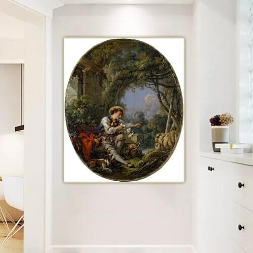 Citon Francois Boucher《Dispatch of the messenger》Canvas Art Oil Painting Artwork Picture Wall Decor Background Home Decoration