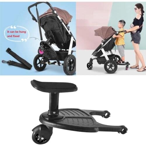 Kids Buggy Wheel Board Stroller Step Stand Ride On Boards Plate Detachable Seat