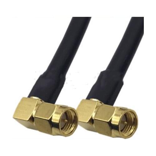 RG58 Cable SMA Male Right Angle to SMA male Right Angle Coaxial Connector WiFi Antenna Extension Pigtail jumper cable
