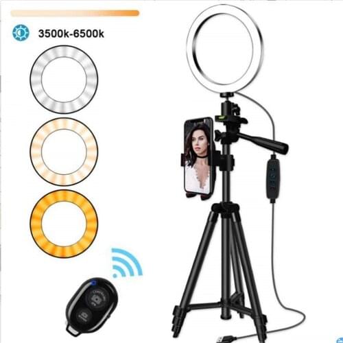 16cm/26cm Ring Light + 1m Tripod Flexible Mobile Holder With Remote Control Unit for Selfie Live Stream Office Holder Tripod