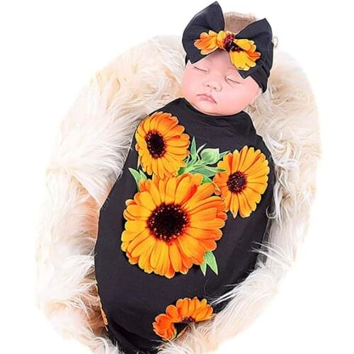 Baby Bedding Wear Newborn Baby Girl Boy Solid Swaddle Wrap Blanket Sleeping Bag+Headband +Hat 3Pcs Set