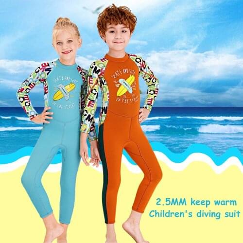 Swimming Suit Holiday Wading Sports SCR Neoprene + Nylon Unisex Warm Wetsuit Soft Child Fishing Water Siamese Short Sleeve Sea