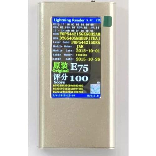 Lightning module reader E75 tests the authenticity of the iPhone’s USB cable