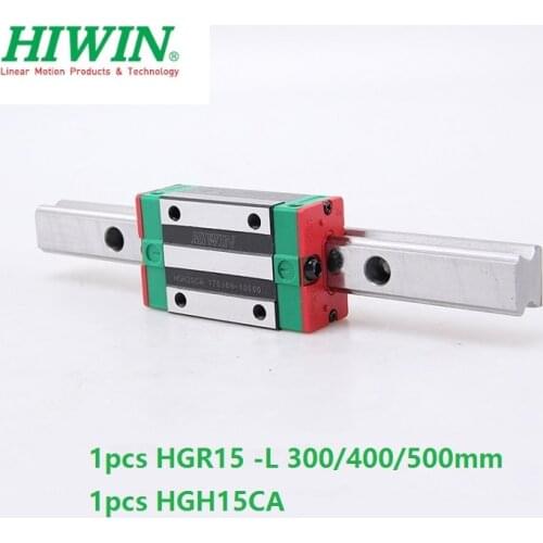 1pcs Taiwan original HIWIN linear rail guide HGR15 -L 300mm 400mm 500mm + 1pcs HGH15CA or HGW15CA(HGW15CC) block carriage