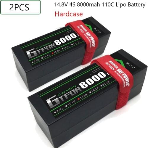 GTFDR Hardcase Lipo Battery 4S 14.8V 8000mAh 110C/220C Deans/XT60/XT90/EC5 Plug For 1/8 1/10 Buggy Tuggy RC Car Truck Off Road