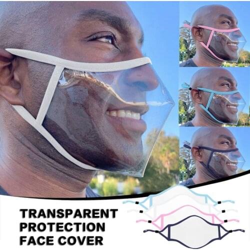 Adults Transparent Face Mask With Clear Window Visible Eye Shield Windproof Fog Haze PM2.5 Can Put Filter Mask Mouth Mascarilla