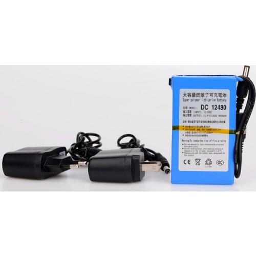 MasterFire DC 12480 Super Capacity Rechargeable Li-ion Battery Lithium-ion Batteries Pack 12V 4800mAh for CCTV Cam Monitor