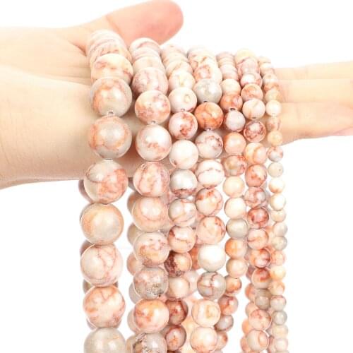 Matte Frosted Red Grid Jaspers Natural Stone Beads Round Loose Spacer Bead For Jewelry Making DIY Bracelet Strand 4/6/8/10/12MM