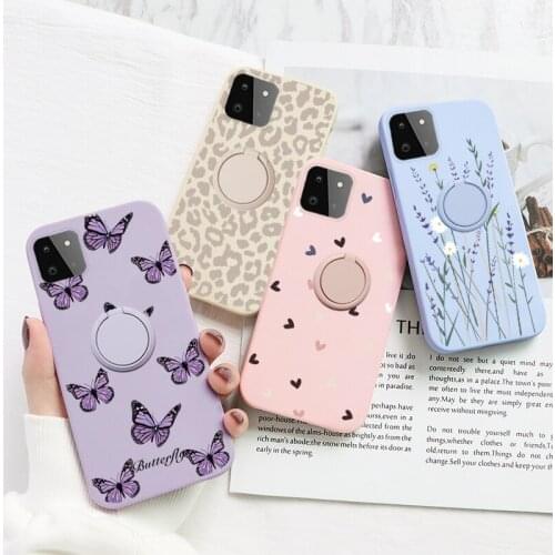 For Samsung Galaxy A22 5G Case Flower Magnetic Ring Holder Soft Silicone Phone Cover For Samsung A 22 GalaxyA22 Protective Shell