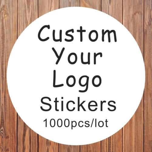 1000PCS Sticker Person Logo Custom Stickers For Cake package personalized stickers Clear,transparent,kraft, adhesive ,round