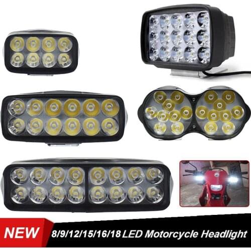 DERI 1/2PCS Motorcycle Headlight Spotlight Bulb LED Spotlight 8/9/15/16/18LED Spot Light Moto Fog Driving Lamp Scooter Lighting
