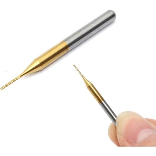 New 10PCS 1mm Tungsten Steel Titanium Coat Carbide End Mill Engraving Bits CNC PCB Rotary Burrs Milling Cutter Drill Bit
