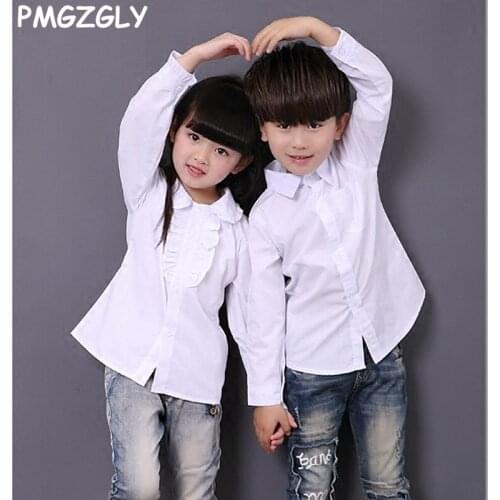 New fashion Spring winter Children Boys Shirts High Quality Autumn Kids Shirts Cotton 100% Solid Full Shirts Kids Clothing