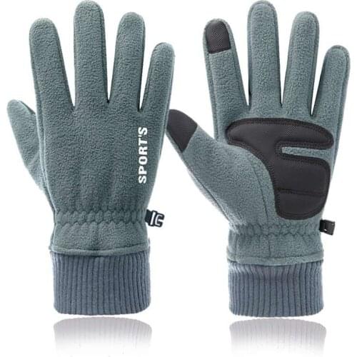 Gloves Winter Polar Fleece Plus Velvet Thick Warm Gloves For Cycling Sports Driving Non-Slip Warmth Unisex Touch Screen Gloves
