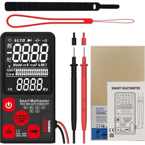 BSIDE ADMS9CL Portable Digital Multimeter 3.5inch Large LCD Display Voltmeter 3 Lines Mater AC DC NCV Resistance Tester Tool