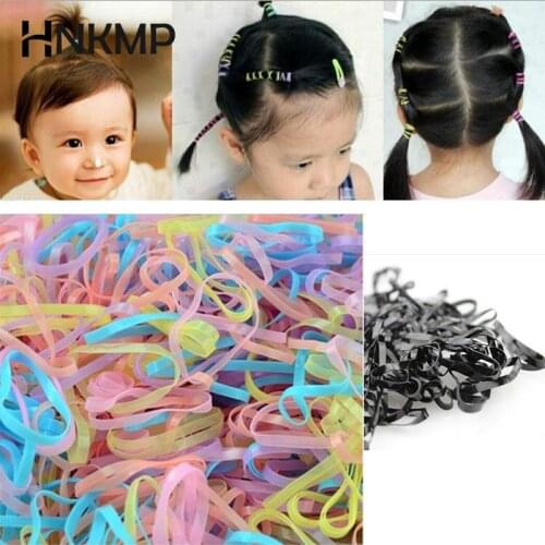 400-500Pcs/bag Rubber Elastic Hairband Braids Rope Ponytail Holder Girls Kids Plaits Hair Ties Accessories