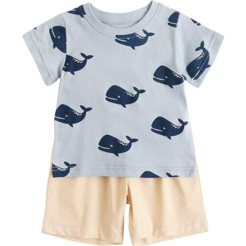 Sanlutoz Toddler Animal Short Sleeve Boys Clothing Sets Cotton Baby Clothes Sports 2pcs