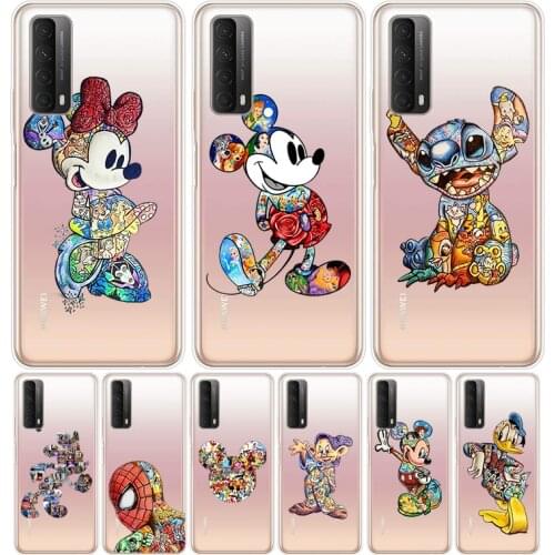 Mickey Mouse Silhouette For Huawei Mate 40 30 20 20X 10 RS P Smart 2021 2020 Z S Pro Plus Lite 2019 Silicone Phone Case