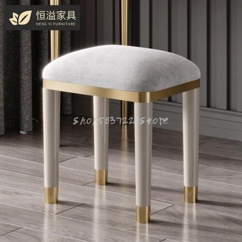 Modern Simple Light Luxury Nordic Dressing Stool Solid Wood Bedroom Net Red Dressing Stool Dressing Table Stool Shoes Stool