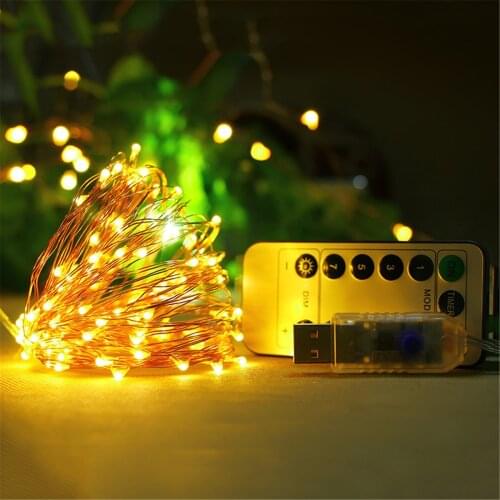USB LED String Lights Copper Wire Garland Light Waterproof Fairy Lights Remote Control Christmas Wedding Party Decoration