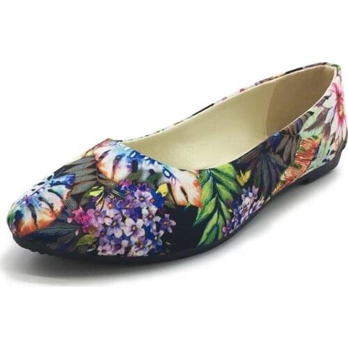 Women Shoes Women Slip On Flat Shoes for Woman Cloth Flats Casual Loafers Plus Size Flowers Single Shoes sapato feminino XKD1137