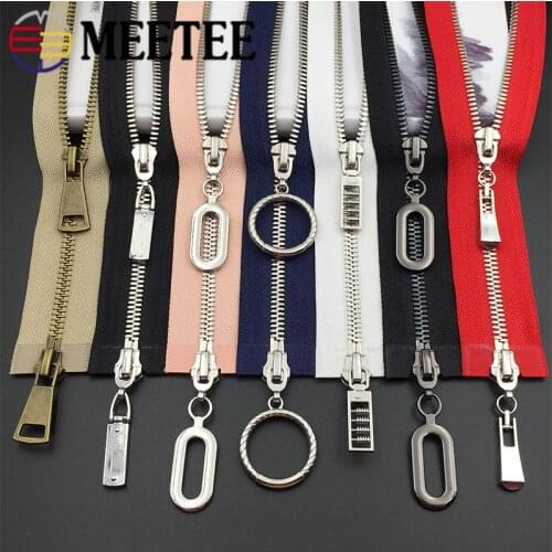 1Pc 5# Double Sliders Metal Zippers Eco-friendly Zipper for Sewing Down Coat Garments Accessories Zip Tools ZA105