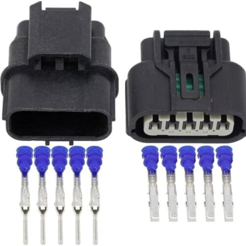 100 set 5 Pin 6189-1081 6189-6909 Female Male 1.2mm Auto Waterproof Connector Plug DJ70510-1-11/21 Auto Oxygen Sensor Plug