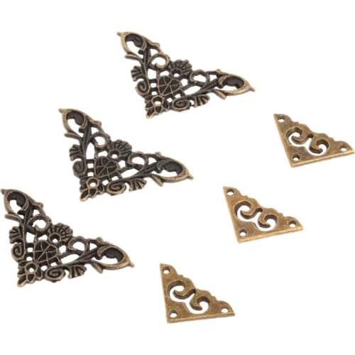 12Pcs Furniture Corner Brackets Jewelry Chest Wine Case Box Book Scrapbook Album Corner Protector Decor Furniture Hardware