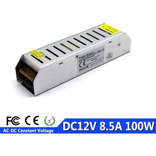 DC 12V Switching Power Supply 8.5A 100W Led Driver Transformer 110V 220V AC To Dc SMPS For Led Strip Display Light Monitor CCTV