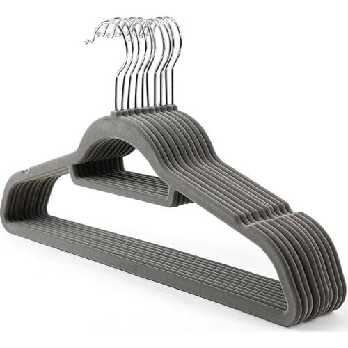 20 Pack Non-Slip Velvet Hangers,Flocking Hangers with Swivel Hook for Kids&Adults Jackets,Pants&Clothes,38CM