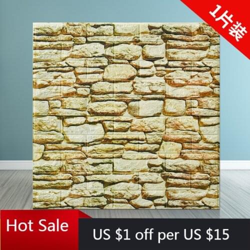 3D Wall Paper Brick stone pattern Self-Adhesive Waterproof 3D Wall paper 70*77cm For Bedroom Kids Room Living Room