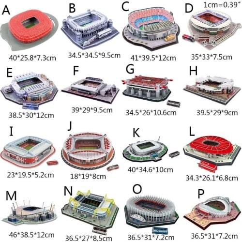 DIY 3D Puzzle Jigsaw World Football Stadium Soccer Playground Assembled Building Model Toys for Children