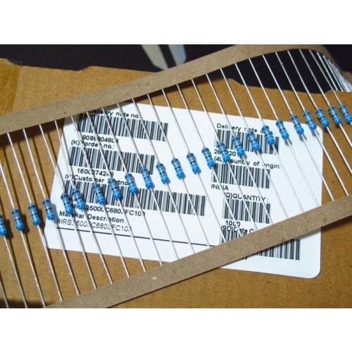 50pcs/1 lot VISHAY-BC MRS25 series 1R-10M 0.25W 1% Copper foot metal film resistor Fever resistor audio resistor free shipping