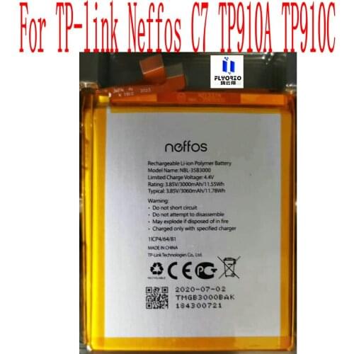 New High Quality 3000mAh NBL-35B3000 Battery For TP-link Neffos C7 TP910A TP910C Mobile Phone