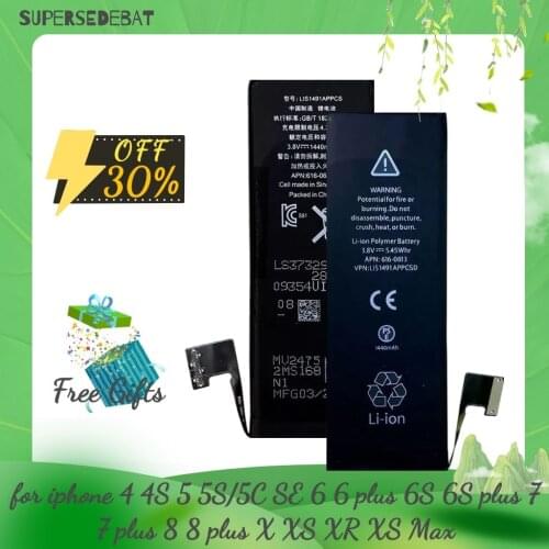 Bateria for iphone 6s plus 5s se 6 for iphone 4 4s 5 8 plus xr xs max 6 plus 7 x Battery Replacement Batterie for iphone 7 plus