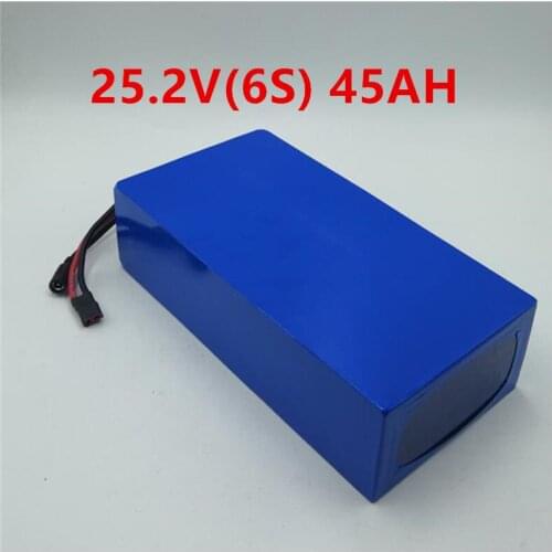 Electric Bike Battery Pack 25.2v 45ah 6S 24v 45ah Lithium Battery Pack For 24v 1000W Electric Bicycle with charger and 45A bms