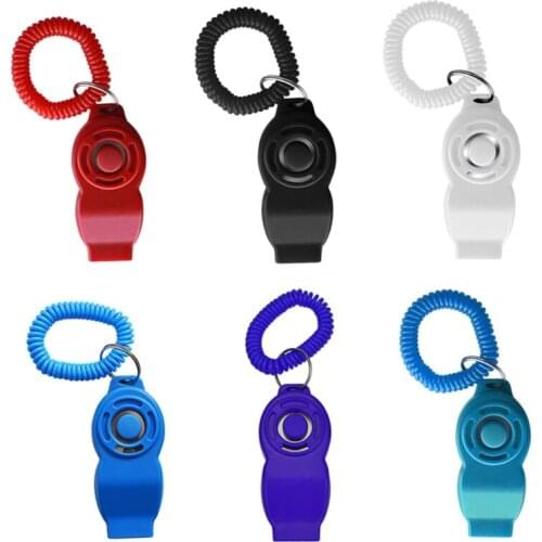 Pet Clicker Dog Training Whistle Answer Card Pet Dog Trainer Assistive Guide Accessories With Key Ring Dog Pet Teaching Supplies