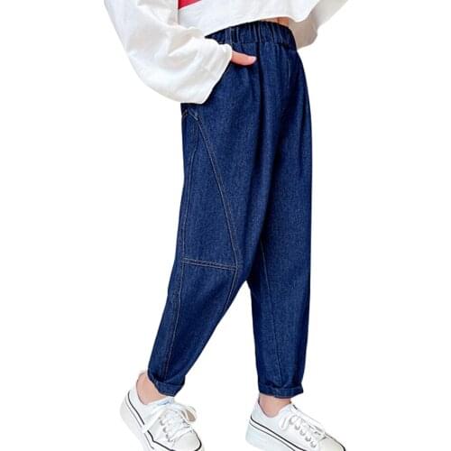 Jeans For Girl Solid Color Kids Jeans For Girls Casual Style Jeans For Kids Spring Autumn Childrens Clothes 6 8 10 12 14