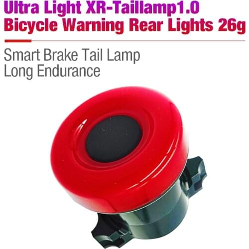 Ultra Light Bicycle Warning Rear Lights 26g XR-Taillamp1.0 Smart Brake Tail Lamp USB Rechargeable IPX7 Waterproof Long Endurance