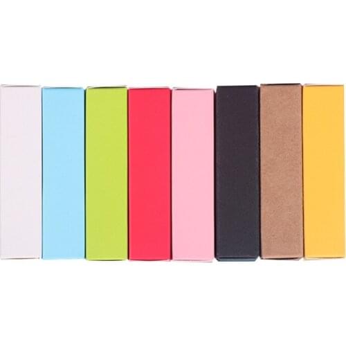 100pcs Small Colorful Essential oil cardboard box presume bottle lip balm paper packaging craft box lipstick packing paper box