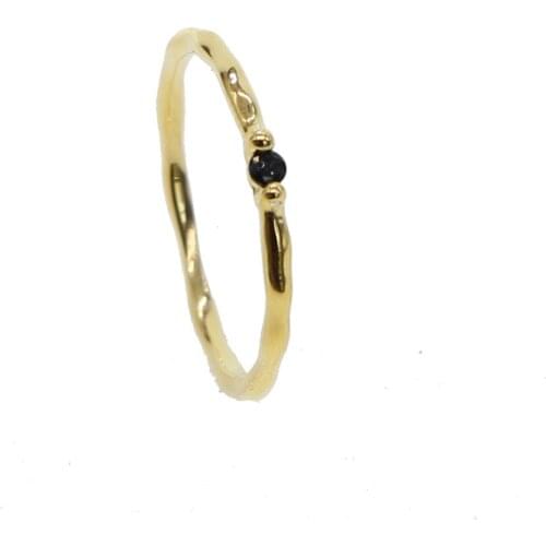 2019 new lovely single cz ring black cubic zirconia 100% 925 sterling silver minimalist cute girls classic simple adorable rings